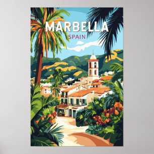 Marbella Spanien Illustration Reisen Vintag Poster