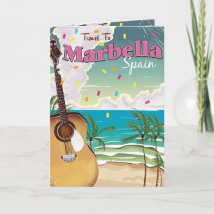 Marbella spanisches vintage Ferienposter Feiertagskarte