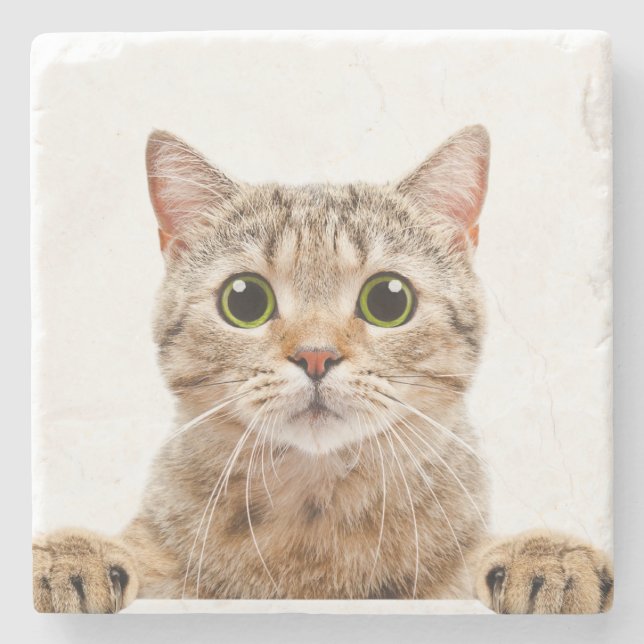 Marbella Stone Untersetzer Katze drucken (Vorderseite)