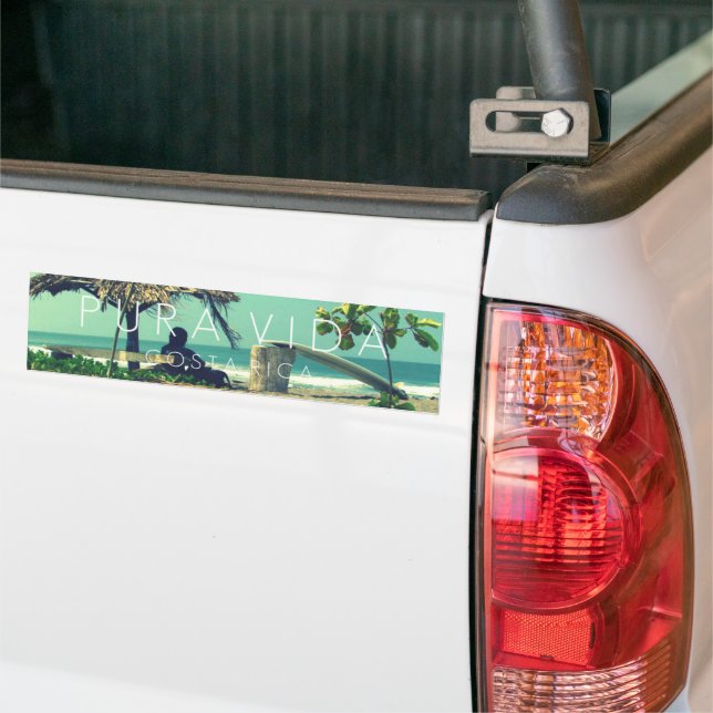 Marbella Surfer Pura Vida Costa Rica Bumper Autoaufkleber (Auf Lkw)
