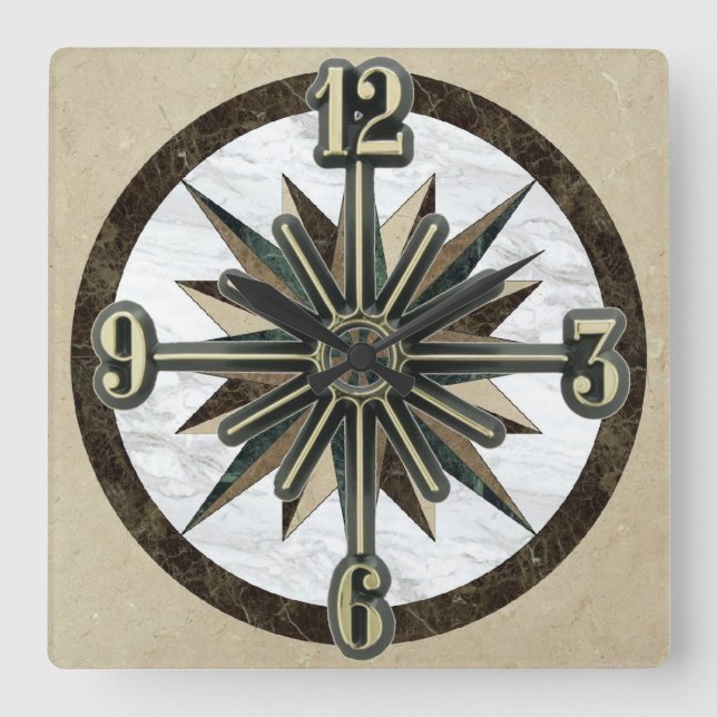 Marbella Tile Sunburst Dial Wall Uhr (Vorderseite)
