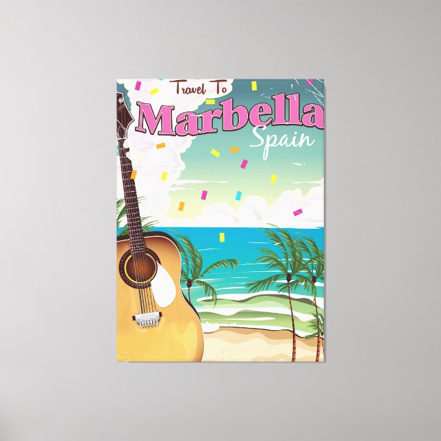 Marbella Vintages Urlaubsposter Leinwanddruck (Vorderseite)