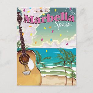 Marbella Vintages Urlaubsposter Postkarte