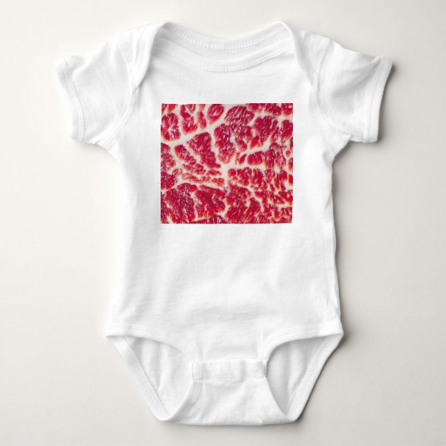 Marbellbeef Steak Texture Closeup Baby Strampler (Vorderseite)