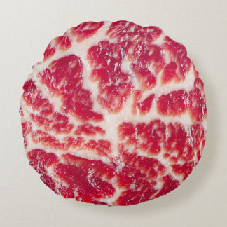 Marbellbeef Steak Texture Closeup Rundes Kissen