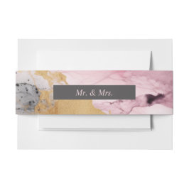 Marbile Dusty Rose Black Gold Abstrakt Einladungsbanderole