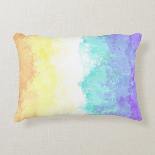 Marbile Wirbel Boho Abstrakt Genderfaun Pride Flag Dekokissen (Vorderseite)