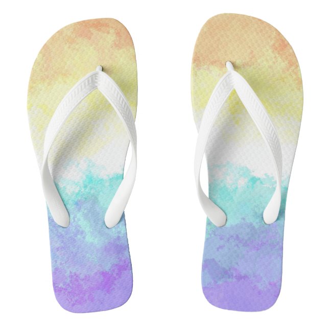 Marbile Wirbel Boho Abstrakt Genderfaun Pride Flag Flip Flops (Fußbett)
