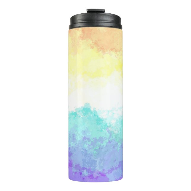 Marbile Wirbel Boho Abstrakt Genderfaun Pride Flag Thermosbecher (Vorderseite)