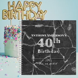 Marble 40. Geburtstag Party Gästebuch Notizbuch