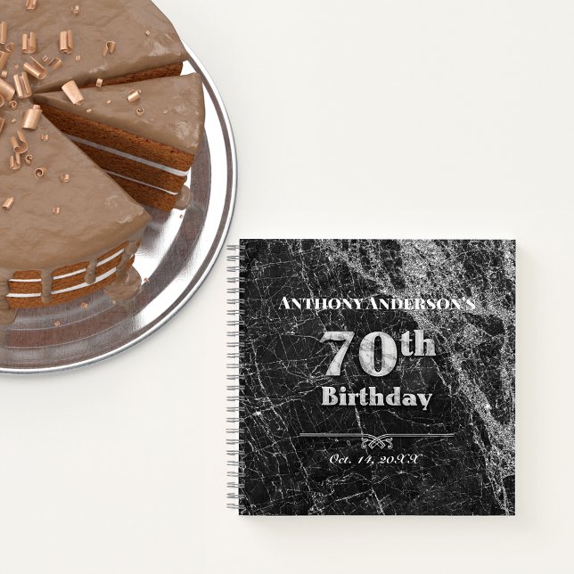 Marble 70. Geburtstagsparty Gästebuch Notizbuch (Von Creator hochgeladen)