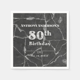 Marble 80. Geburtstagsparty Serviette