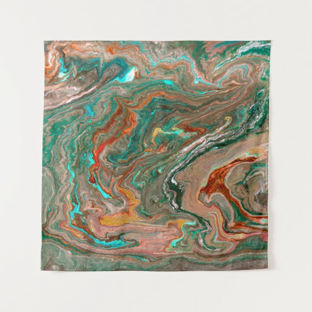 Marble abstract acrylic background. Marbling artwo Wandteppich (Vorderseite)