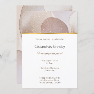 MARBLE ABSTRAKT BUBBLE NEUTRAL GEBURTSTAG EINLADUNG