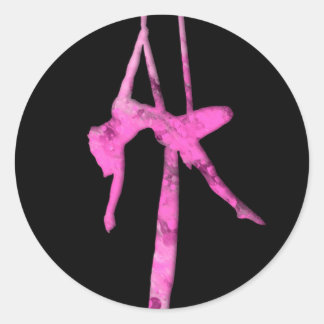 Marble Aerialist Silhouette Runder Aufkleber