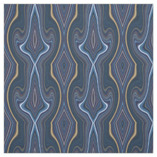 Marble Agate Blue Gold Swirbeln Chic Muster Stoff