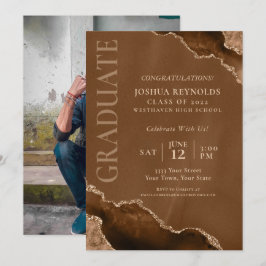 Marble Agate Foto Graduation Party Einladung