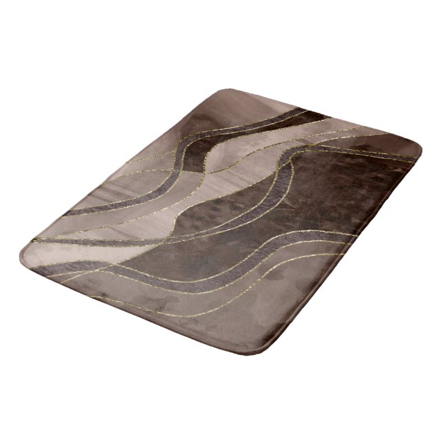 Marble Agate Gold Glam 4 - landscape Badematte (Schrägansicht)