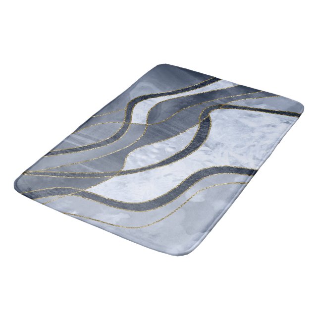 Marble Agate Gold Glam 8 - landscape Badematte (Schrägansicht)