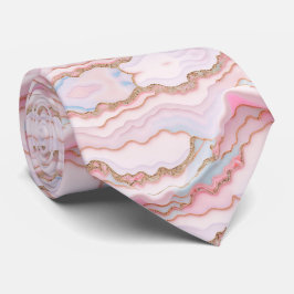 Marble Agate Modern Blue Pink Gold Collection Krawatte