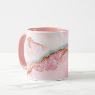 Marble Agate tendance Blue Rose Collection or Mug