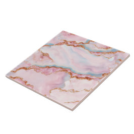 Marble Agate Trendy Blue Pink Gold Collection Fliese