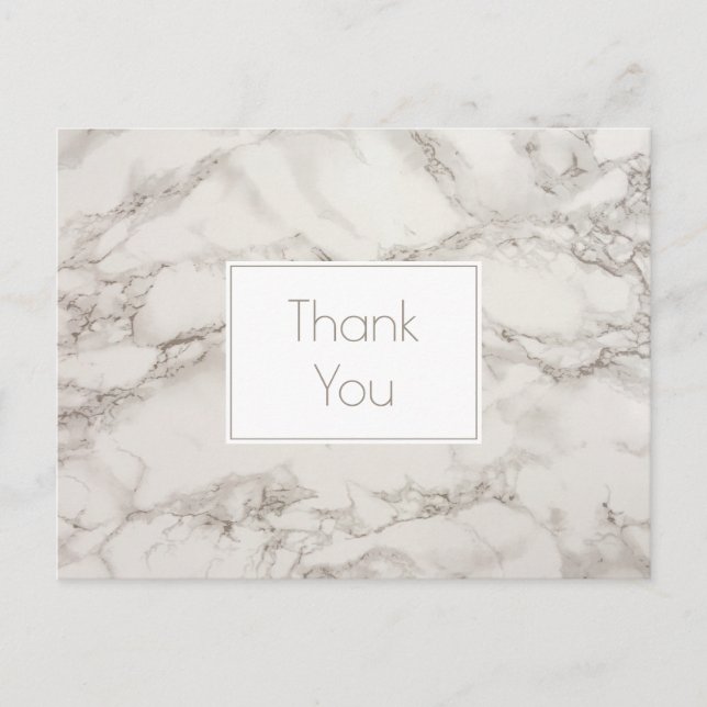 Marble Alabaster Taupe Tan Hintergrund Danke Postkarte (Vorderseite)