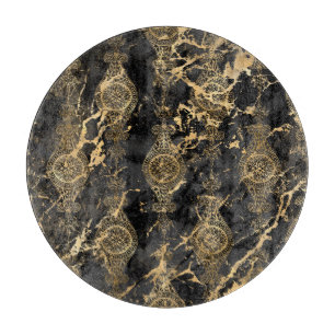MARBLE BLACK GOLD VINTAG TRAY CUTTING BOARD SCHNEIDEBRETT