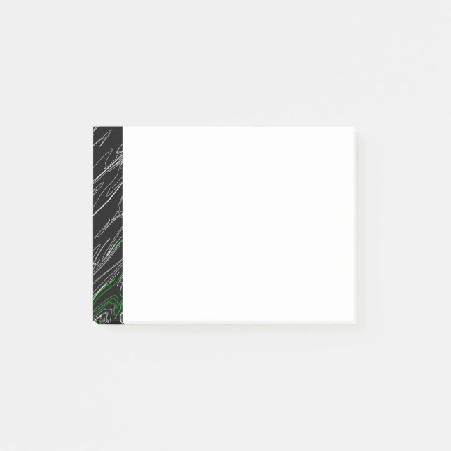 Marble Black Green Post-it Klebezettel (Vorderseite)