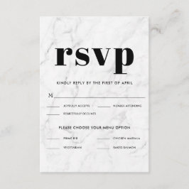 Marble Black & White Elegante Hochzeitsreaktion UA RSVP Karte