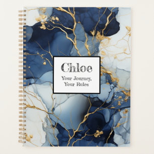 Marble Blue&Gold Ihre Reise, Ihre Regeln Planer