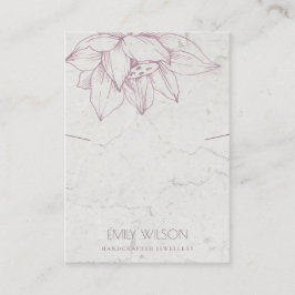 MARBLE BLUSH PINK LOTUS EINFACHE NECKLACE DISPLAY VISITENKARTE