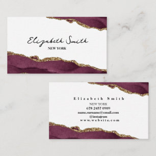 Marble Burgundy & Gold Visitenkarte