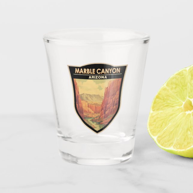 Marble Canyon Arizona Kunst, Dichtung und Musik Vi Schnapsglas (Vorderseite)