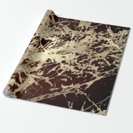 Marble Champaigne Gold Sepia Burguny Metal Strokes Geschenkpapier