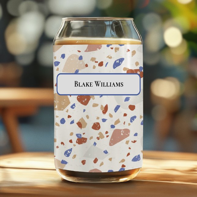 Marble Chips Retro Terrazzo Pattern Can Glass (Créateur téléchargé)