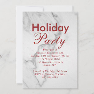 Marble Corporate Holiday Party Invitation - rouge