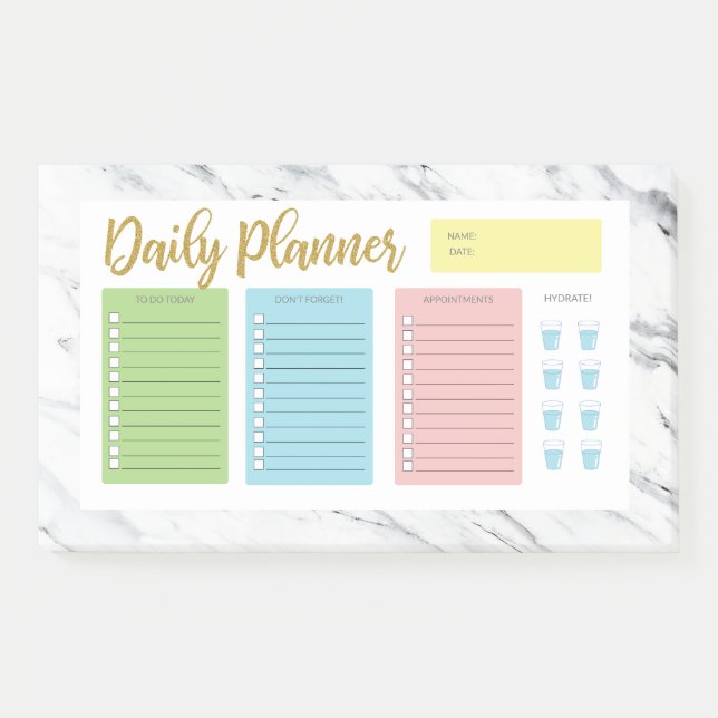Marble Daily Planner Post-it Klebezettel (Vorderseite)