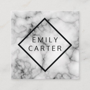 Marble Diamond Border Quadratische Visitenkarte