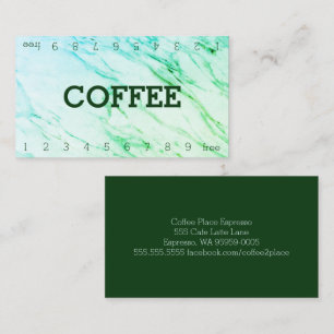 Marble Double Number Loyalty Coffee Punch Card Treuekarte