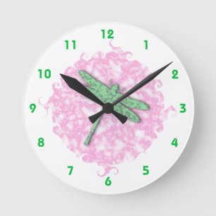 Marble Dragonfly Wall Clock Runde Wanduhr