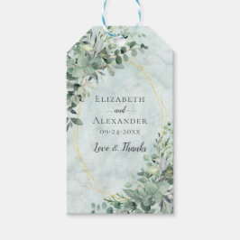 Marble Elegant Greenery Eucalyptus Wedding Geschenkanhänger
