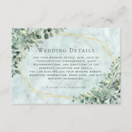 Marble Eukalyptus Greenery Gold Wedding Details Begleitkarte