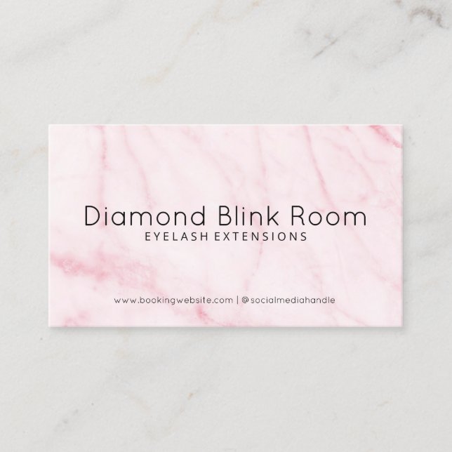 Marble Eyelash Extensions Aftercare Business Card Visitenkarte (Vorderseite)