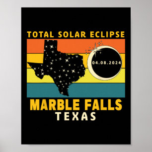 Marble Falls Texas Total Solar Eclipse 2024 Poster