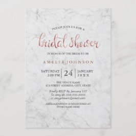 Marble Faux Rose Gold Douche nuptiale Invitation