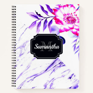 Marble Floral Notizbuch