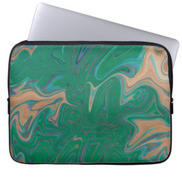 Marble Forms – Green & Gold Natural Flow Laptopschutzhülle