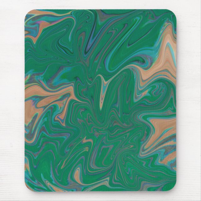 Marble Forms – Green & Gold Natural Flow Mousepad (Vorne)