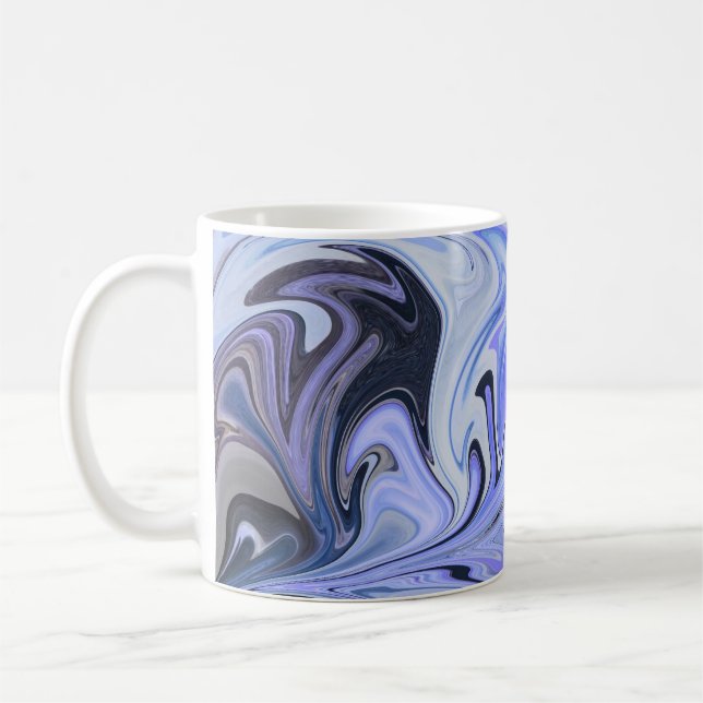 Marble Forms – White & Grey Minimal Texture Kaffeetasse (Links)